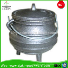 cast iron belly potjie pot with 3 legs for camping and outdoor